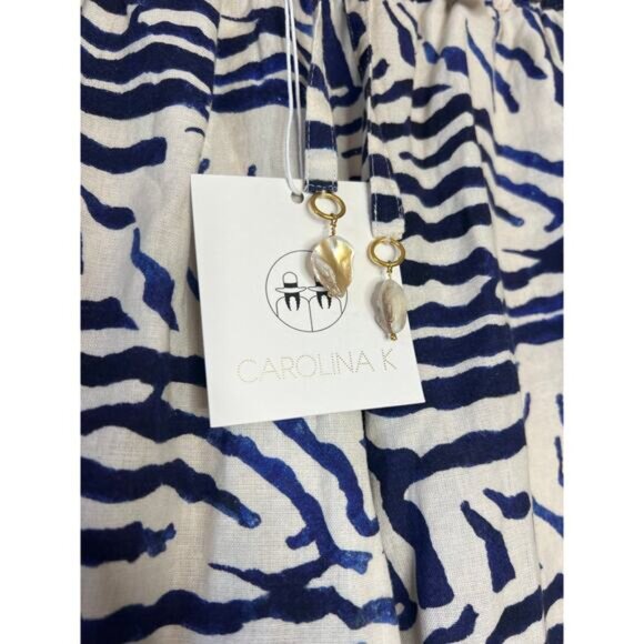 NWT Carolina K Wide Leg High Rise Reina Pants Blue White Size: Extra Small - Picture 4 of 8